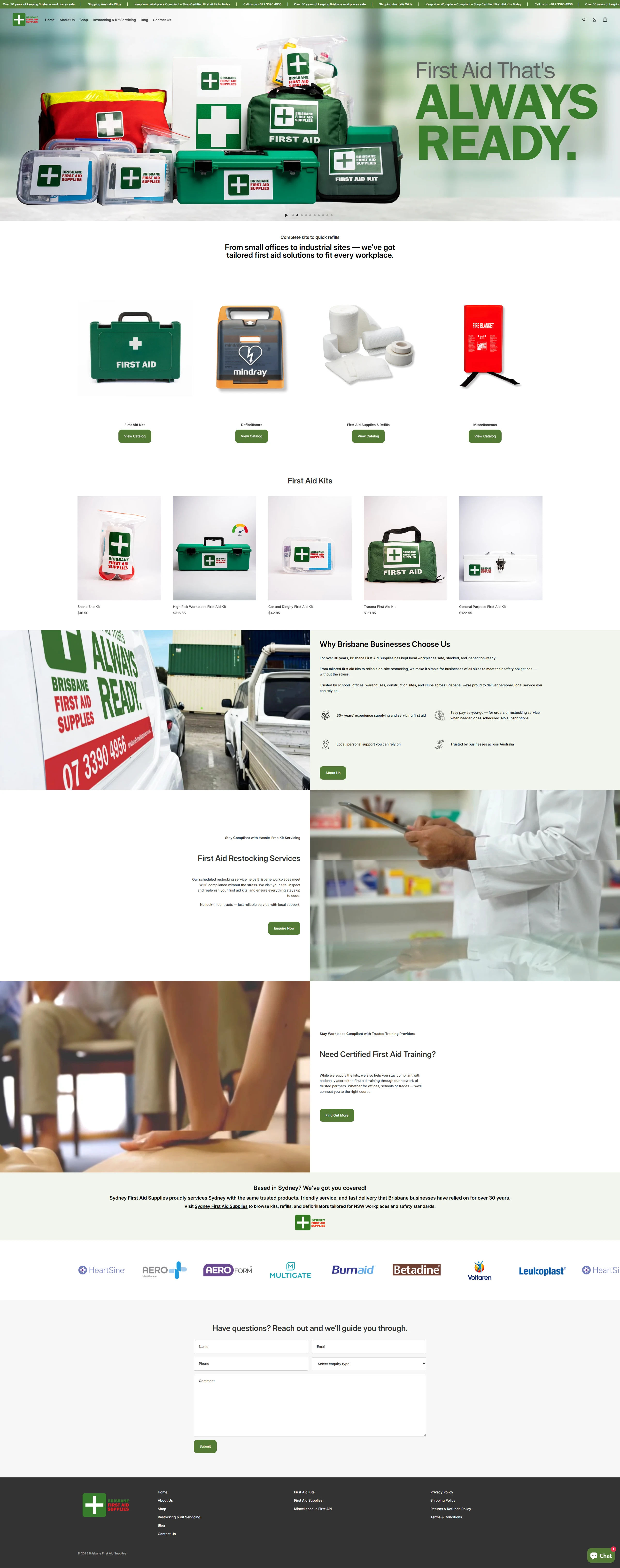 Brisbane First Aid Supplies — Homepage
