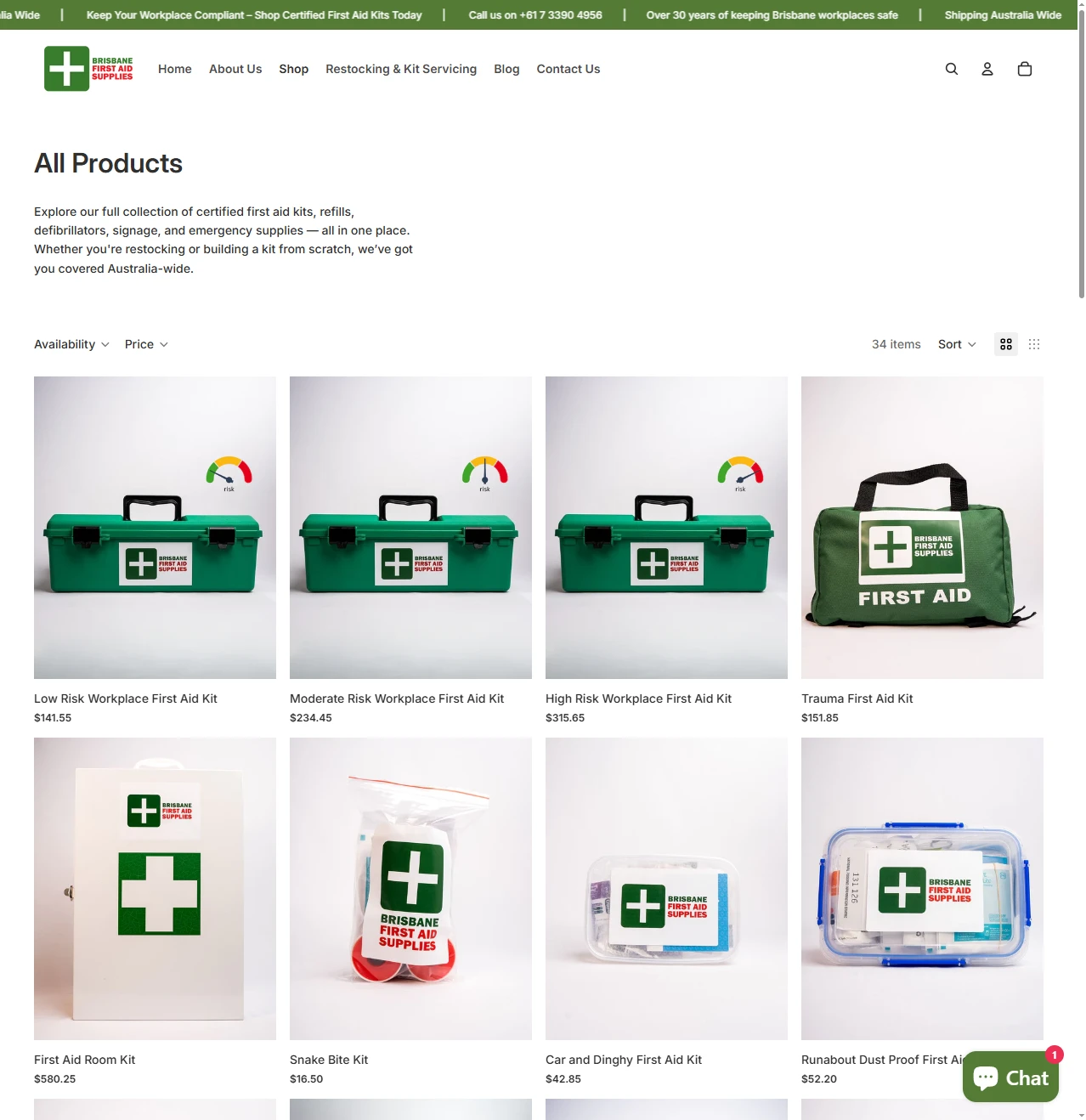 Brisbane First Aid Supplies — All products page