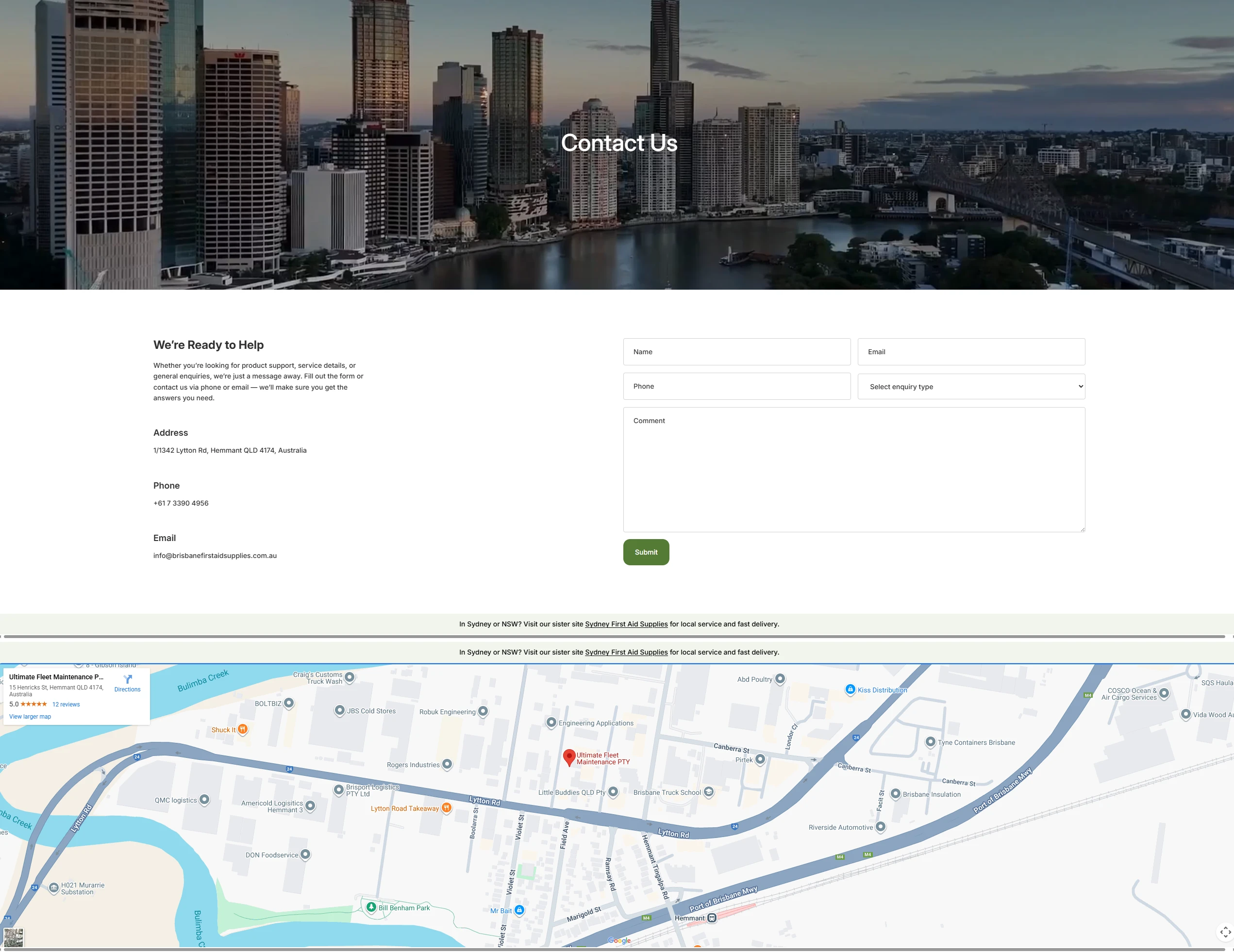 Brisbane First Aid Supplies — Contact us