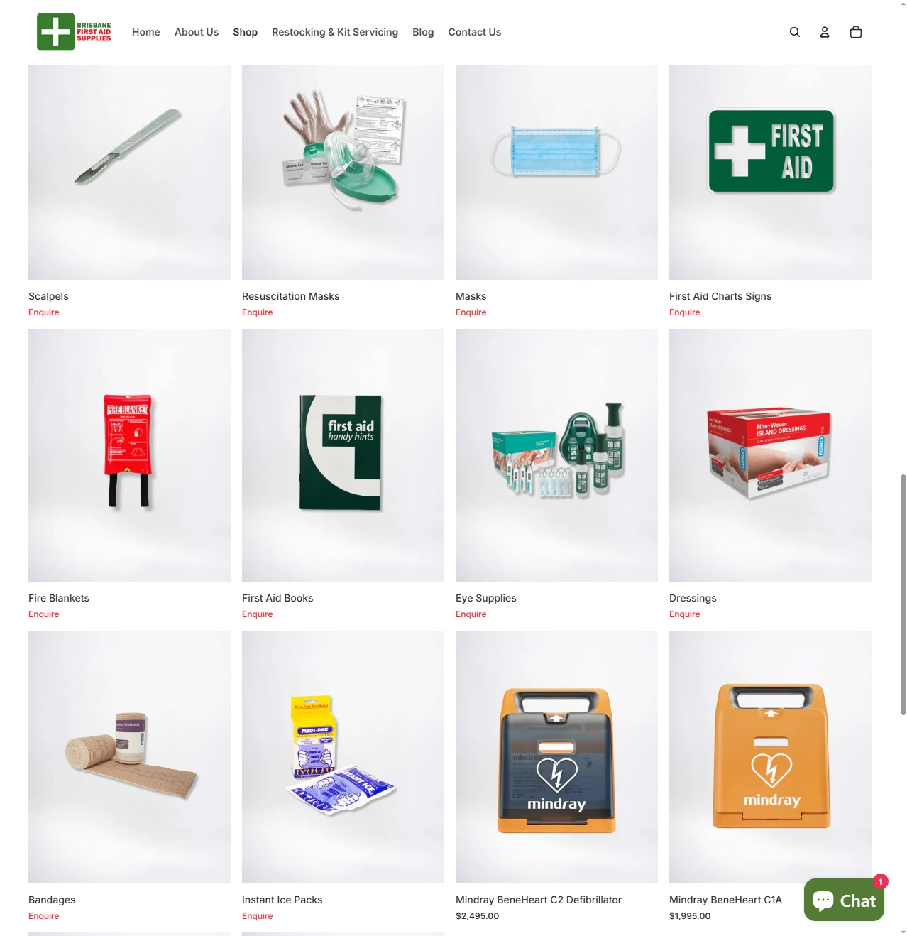 Brisbane First Aid Supplies — Enquire only products sample