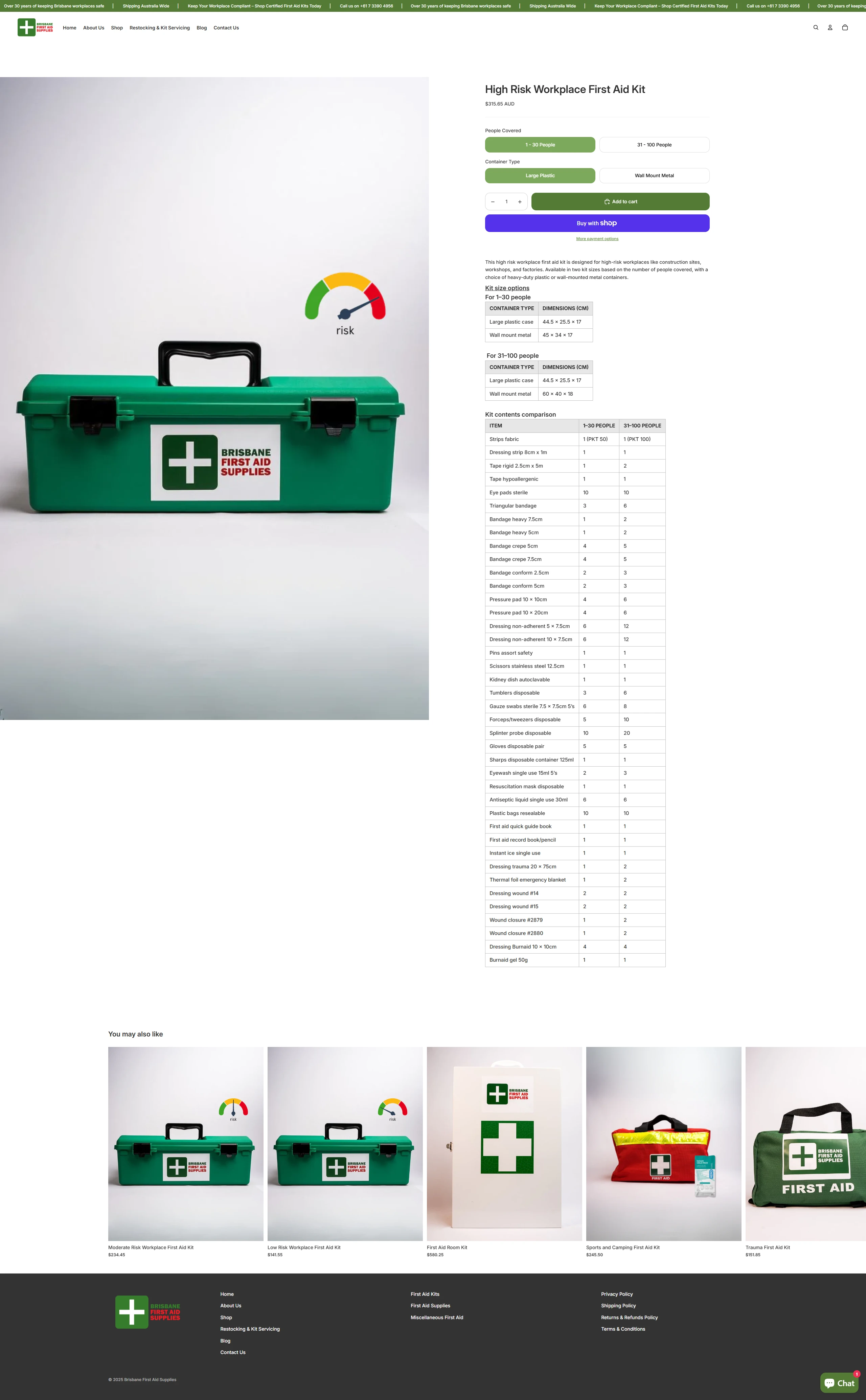 Brisbane First Aid Supplies — Product page