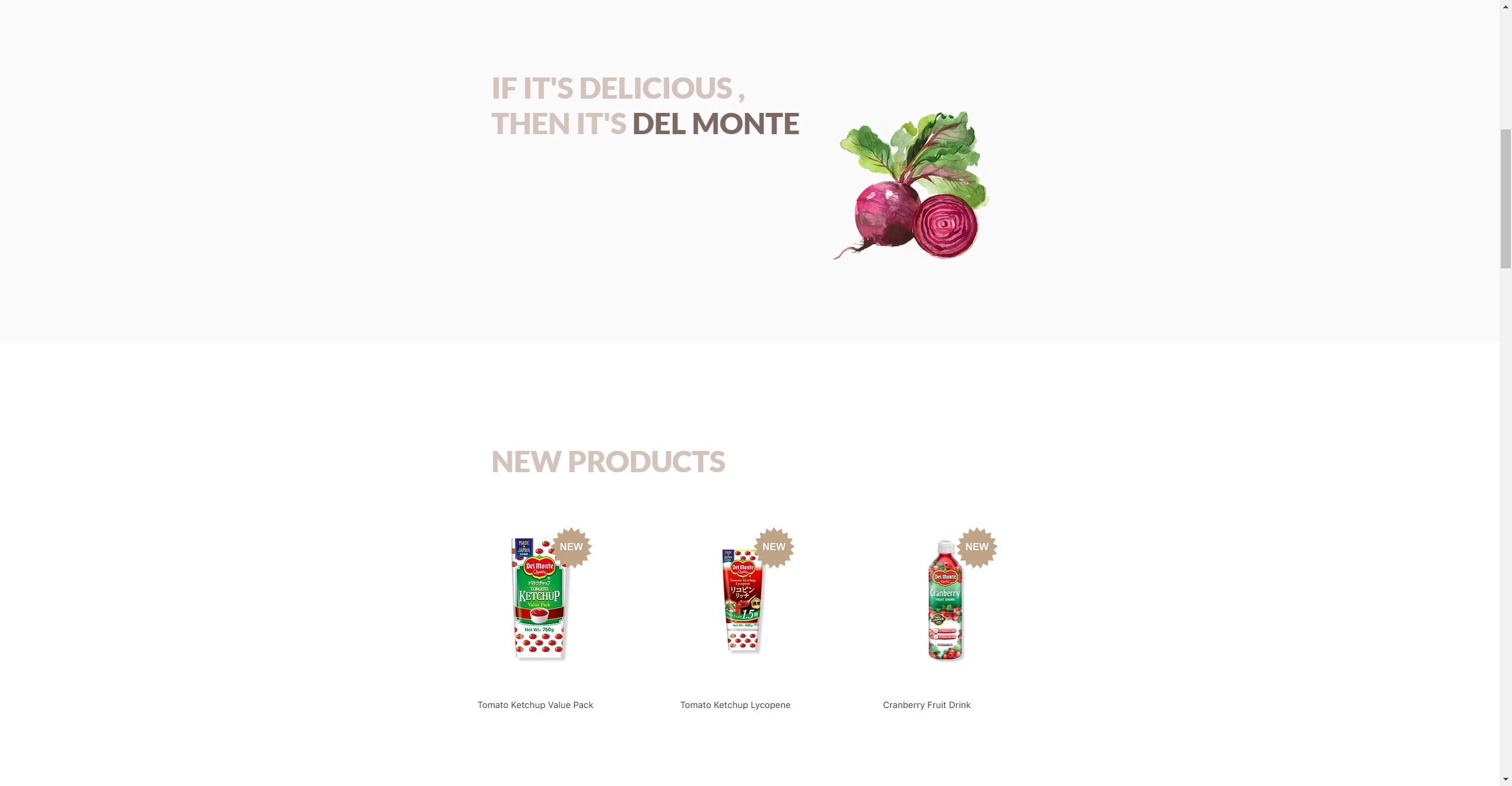 Del Monte Asia — New product page