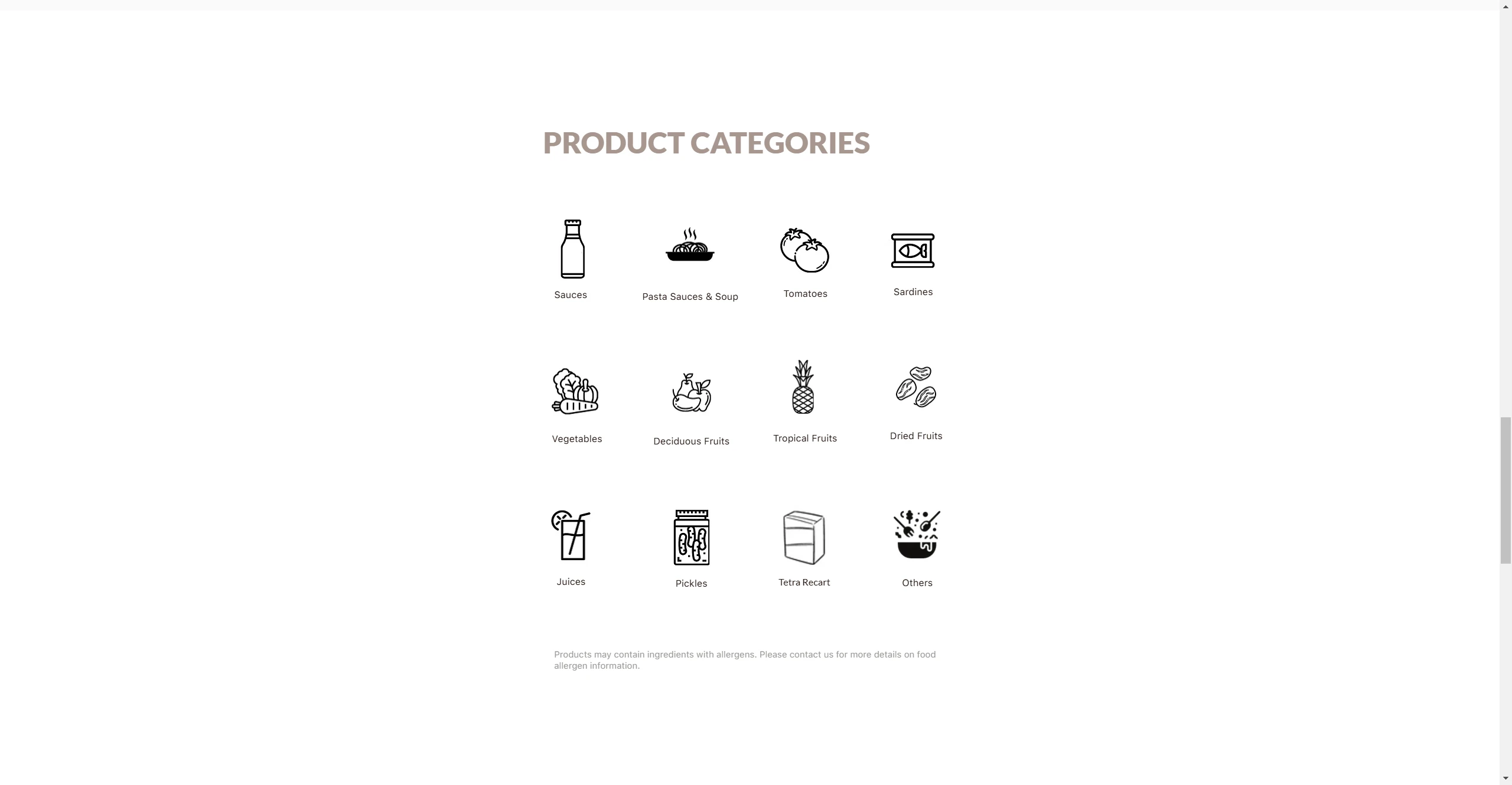 Del Monte Asia — Product categories icon section