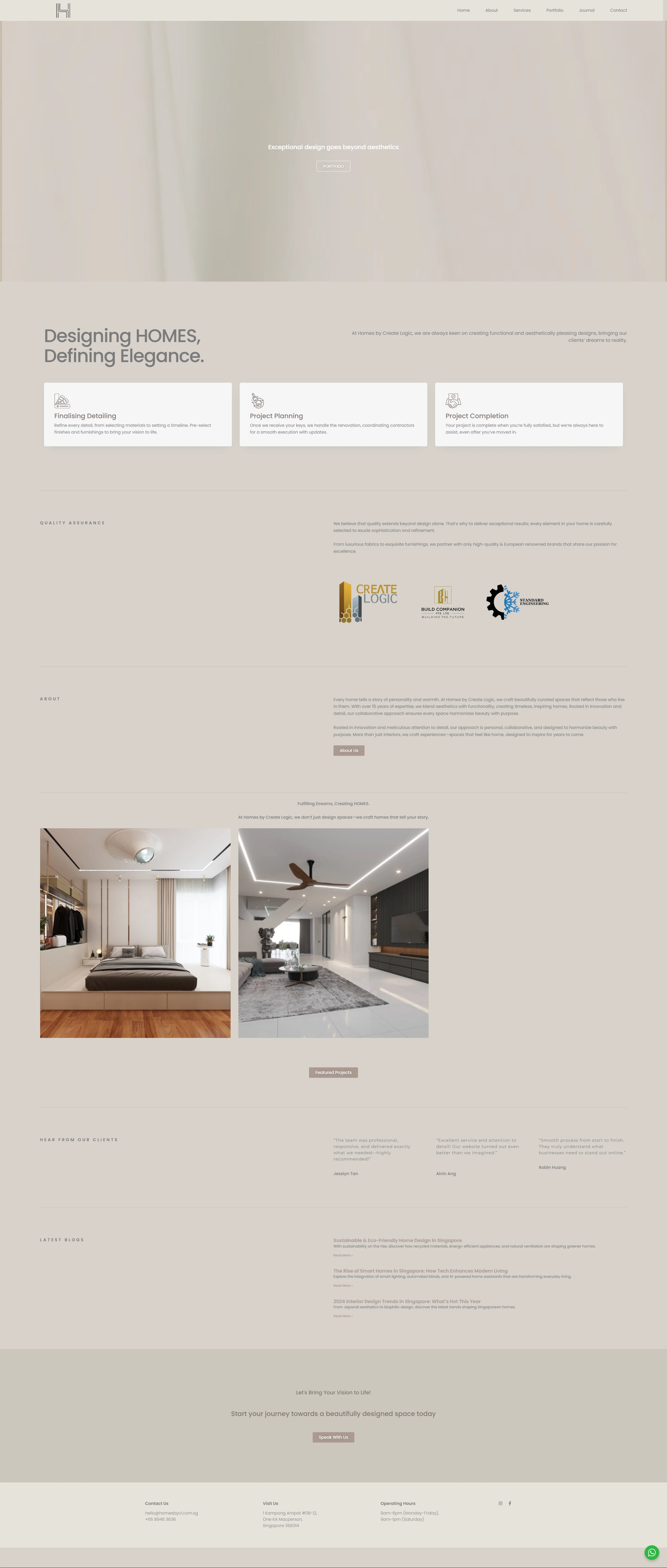 Homes by Create Logic — Homepage