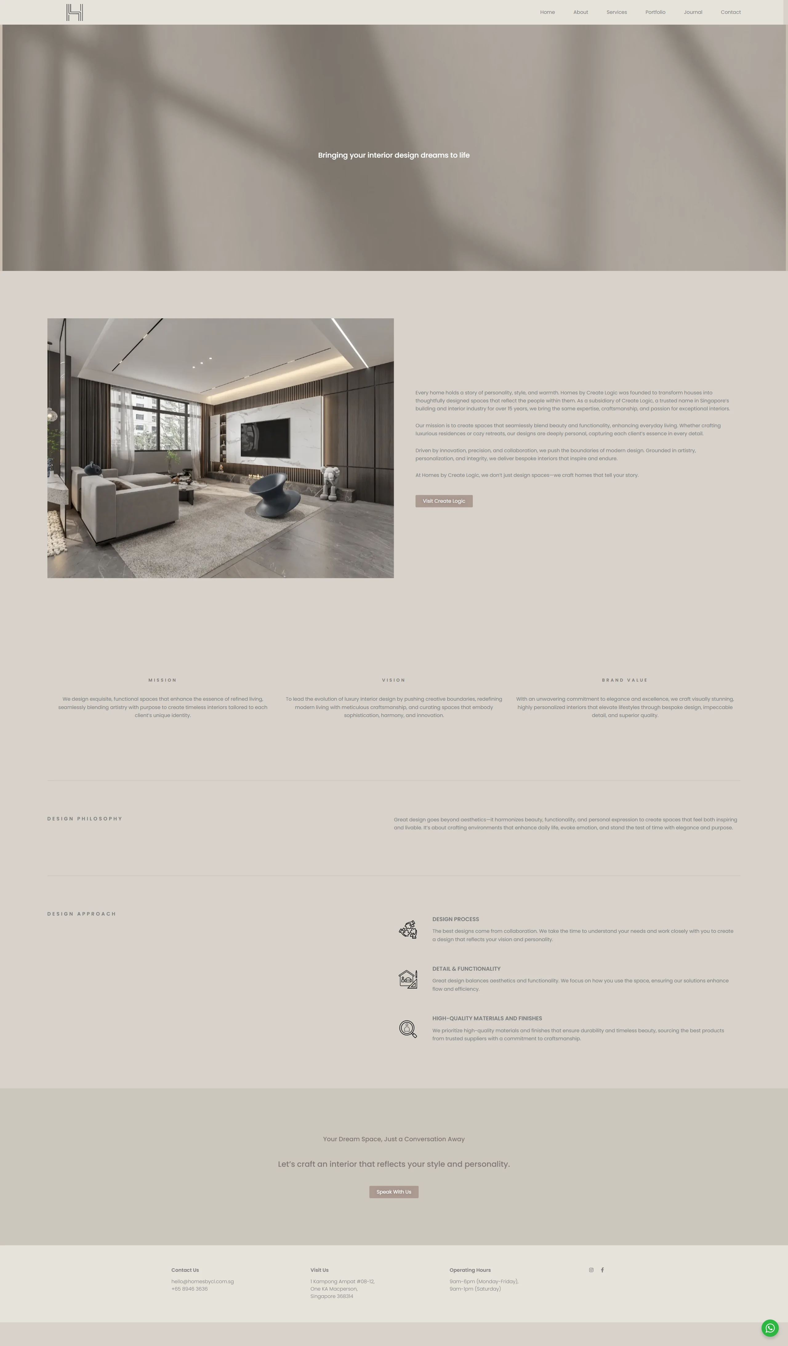 Homes by Create Logic — About us page