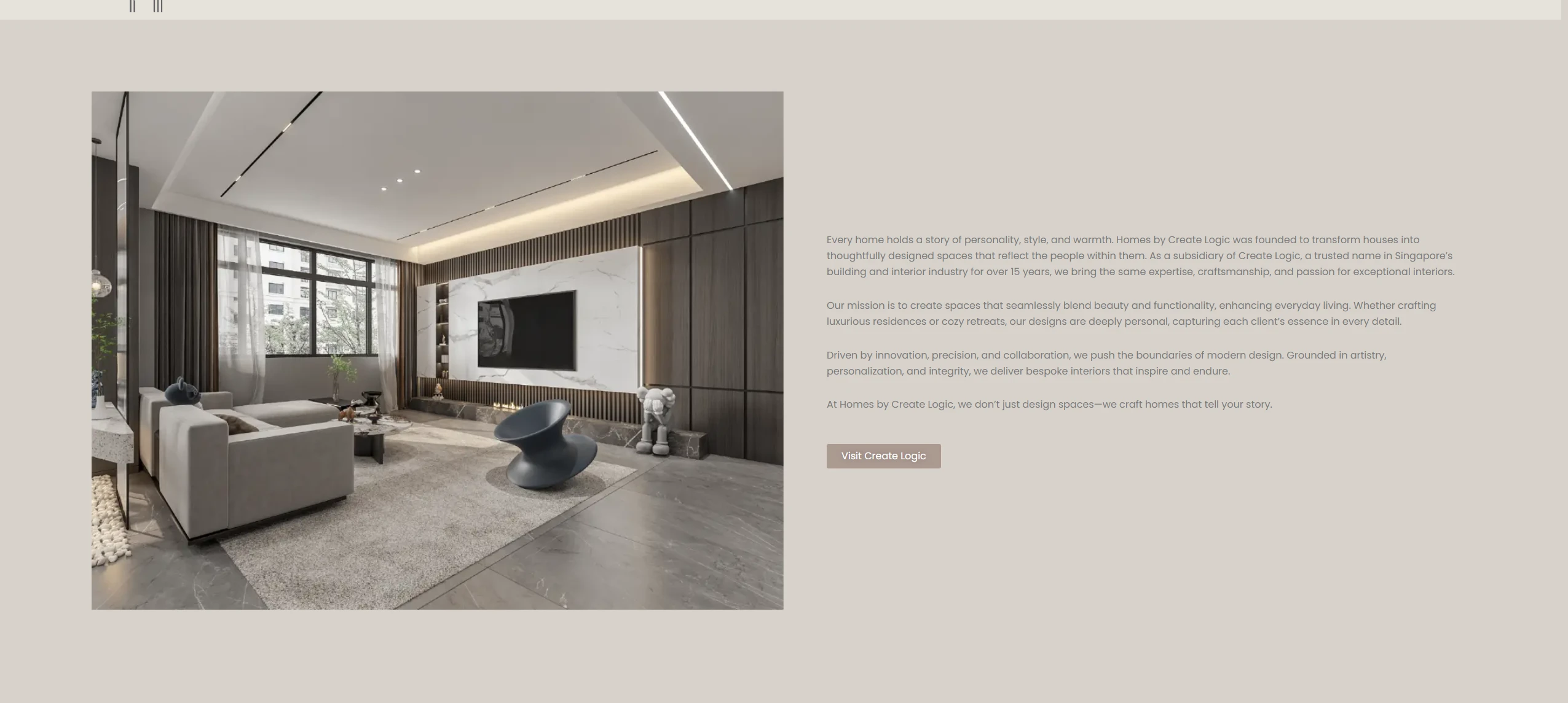 Homes by Create Logic — About us section