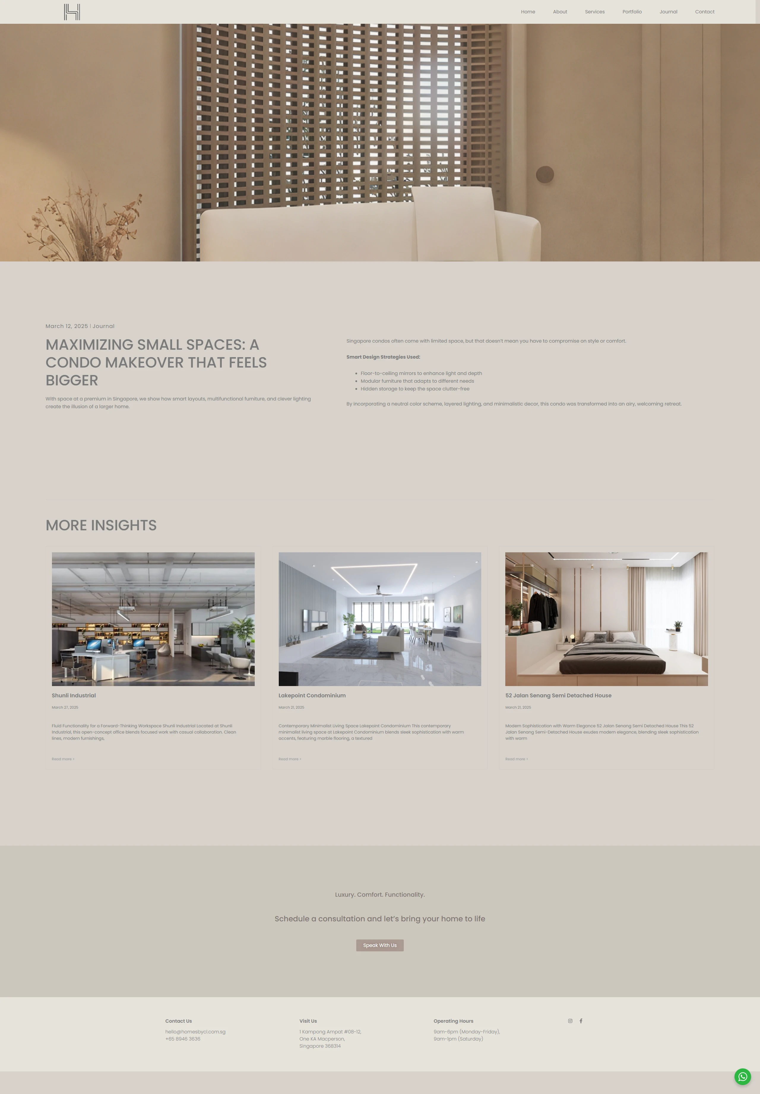 Homes by Create Logic — Blog section