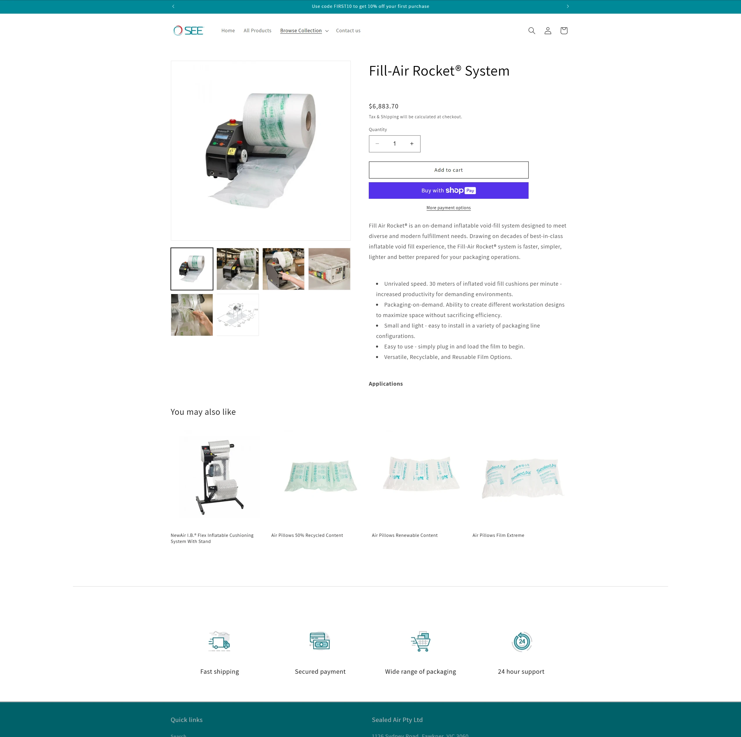 MYSEE Australia — Fill air rocket product page