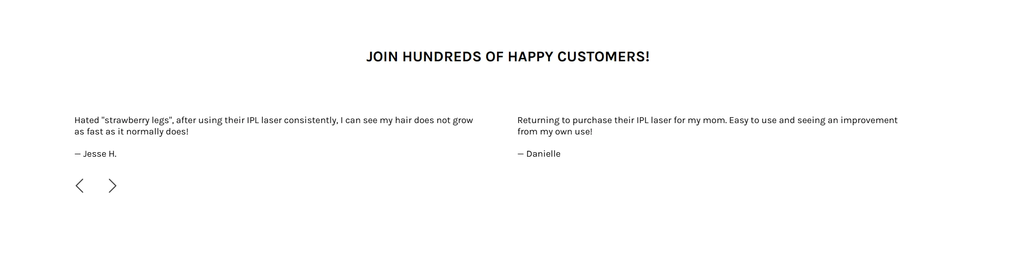 STRAAK — Customer review section