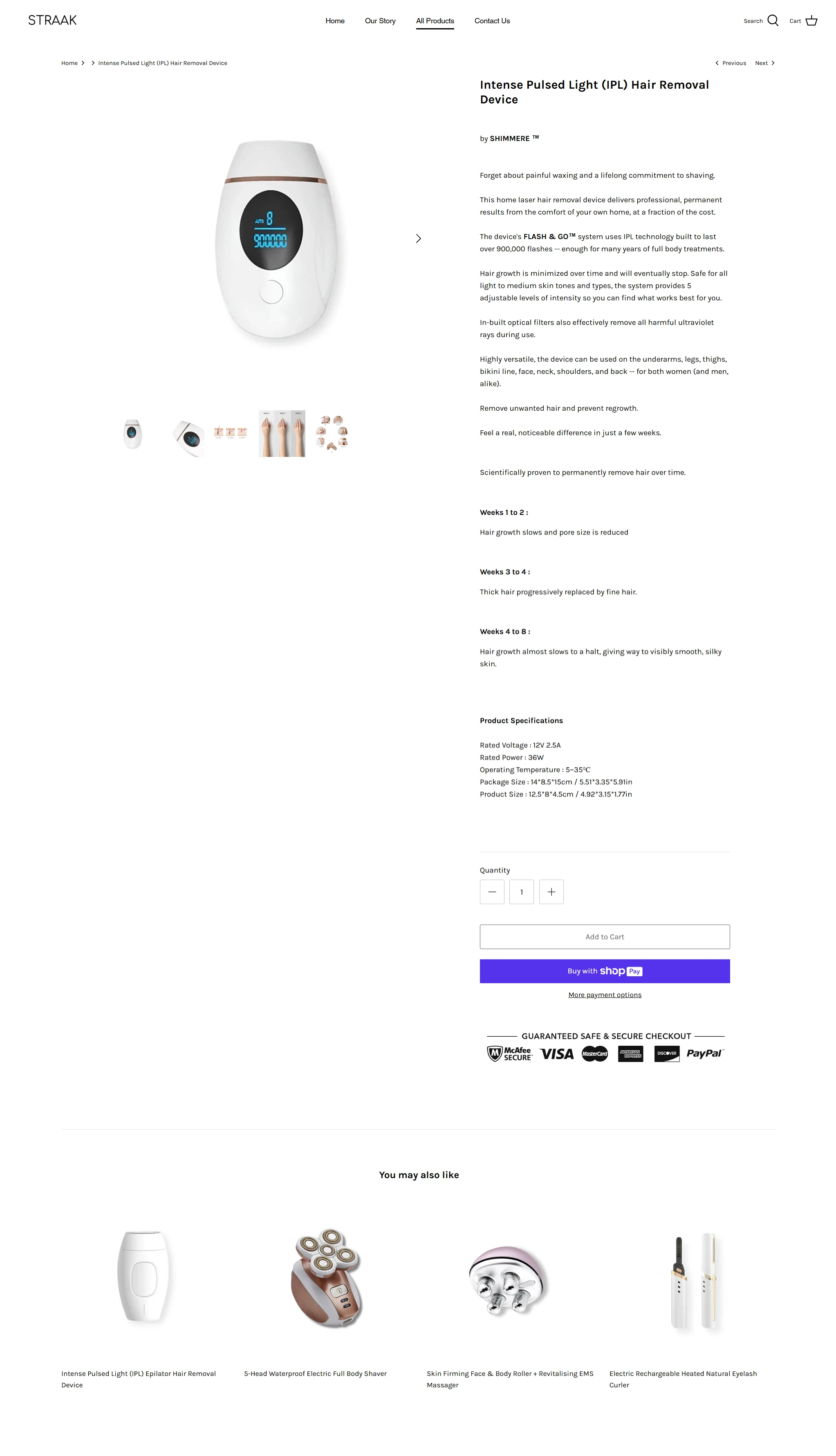 STRAAK — Product page sample page