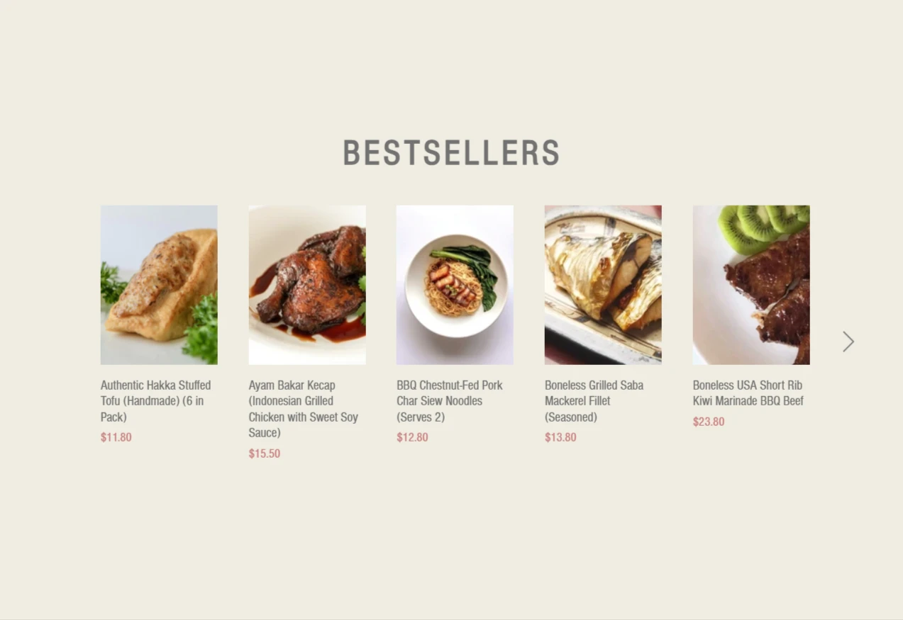 Supergourmet — Bestsellers section