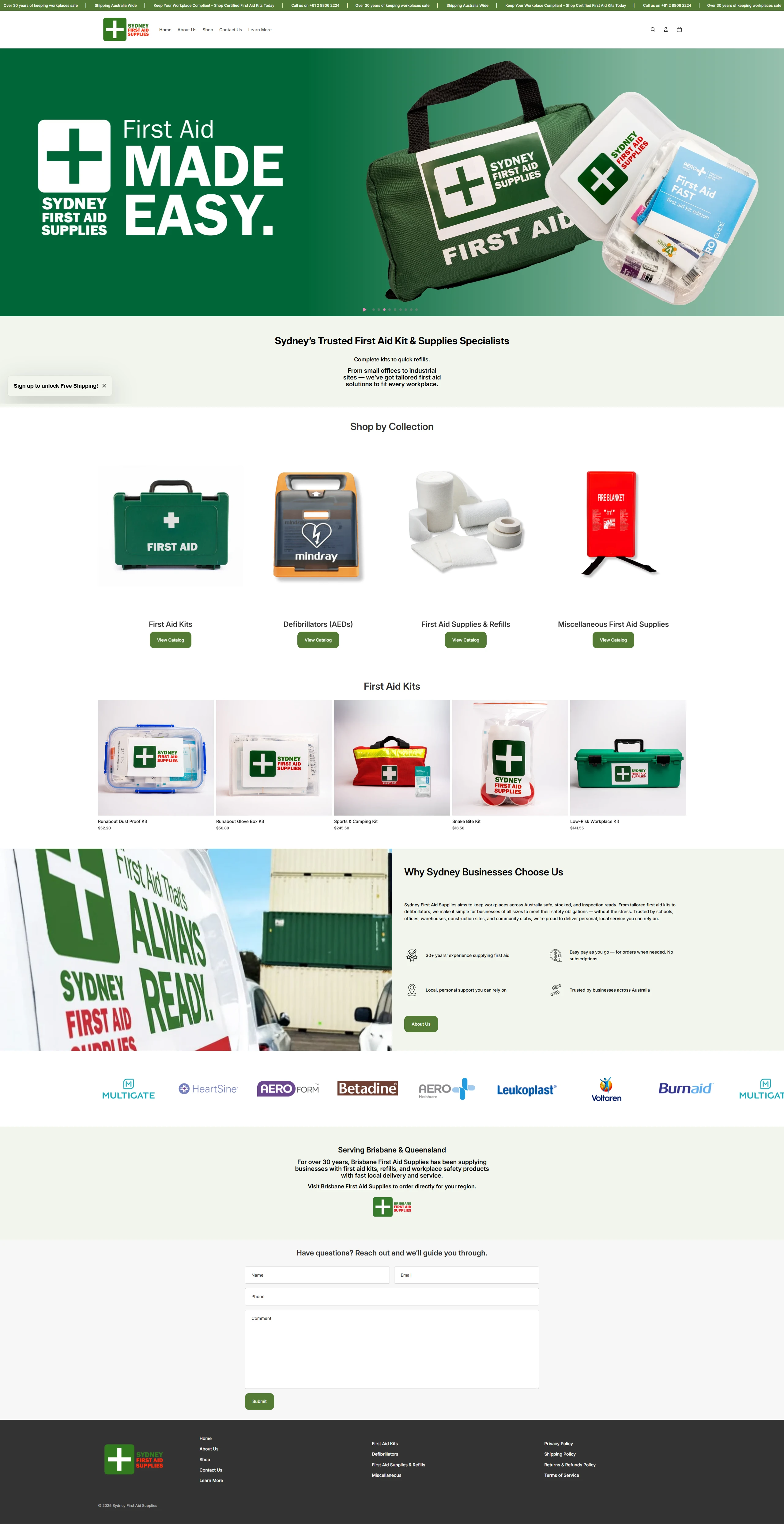 Sydney First Aid Supplies — Homepage