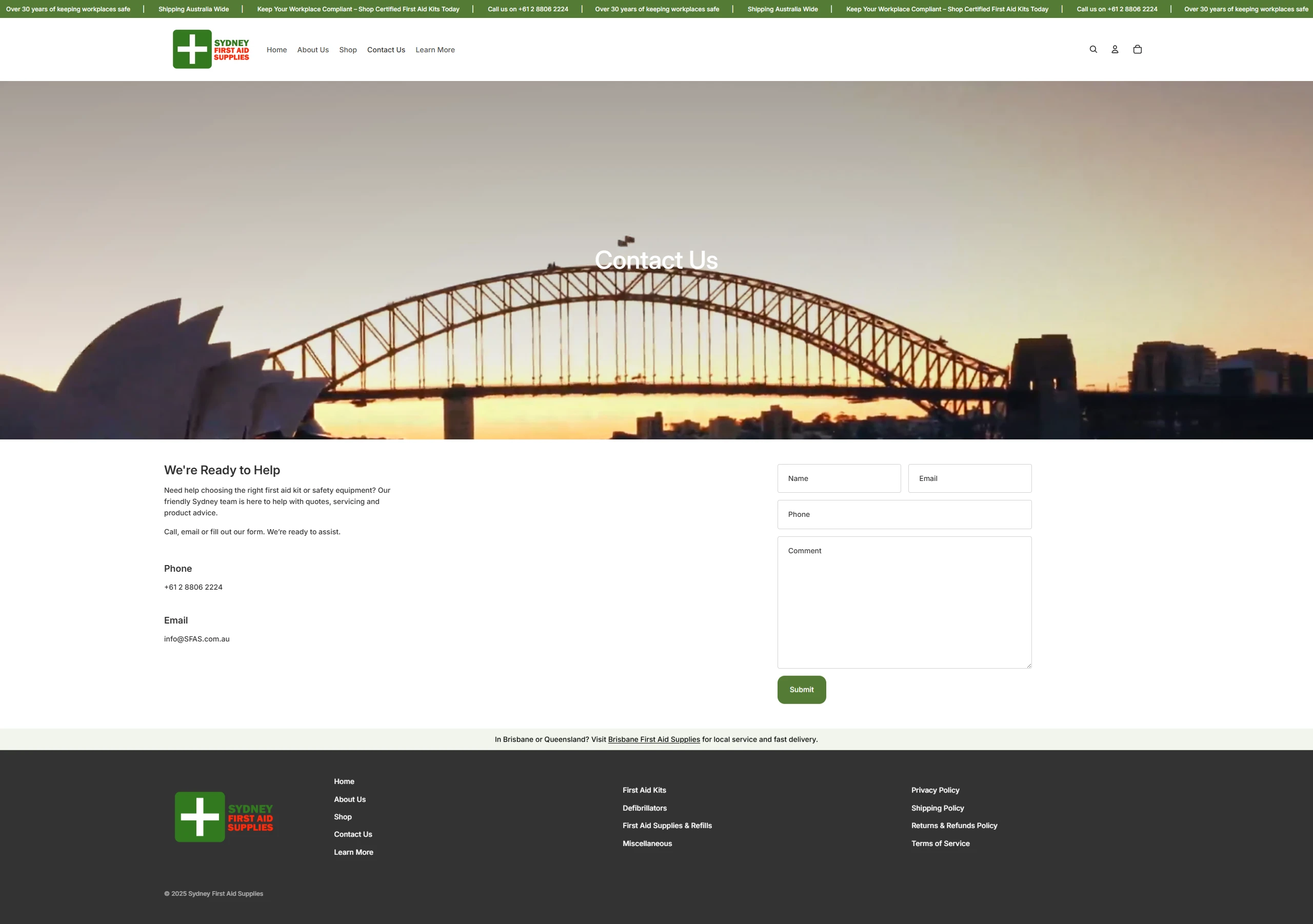 Sydney First Aid Supplies — Contact us page