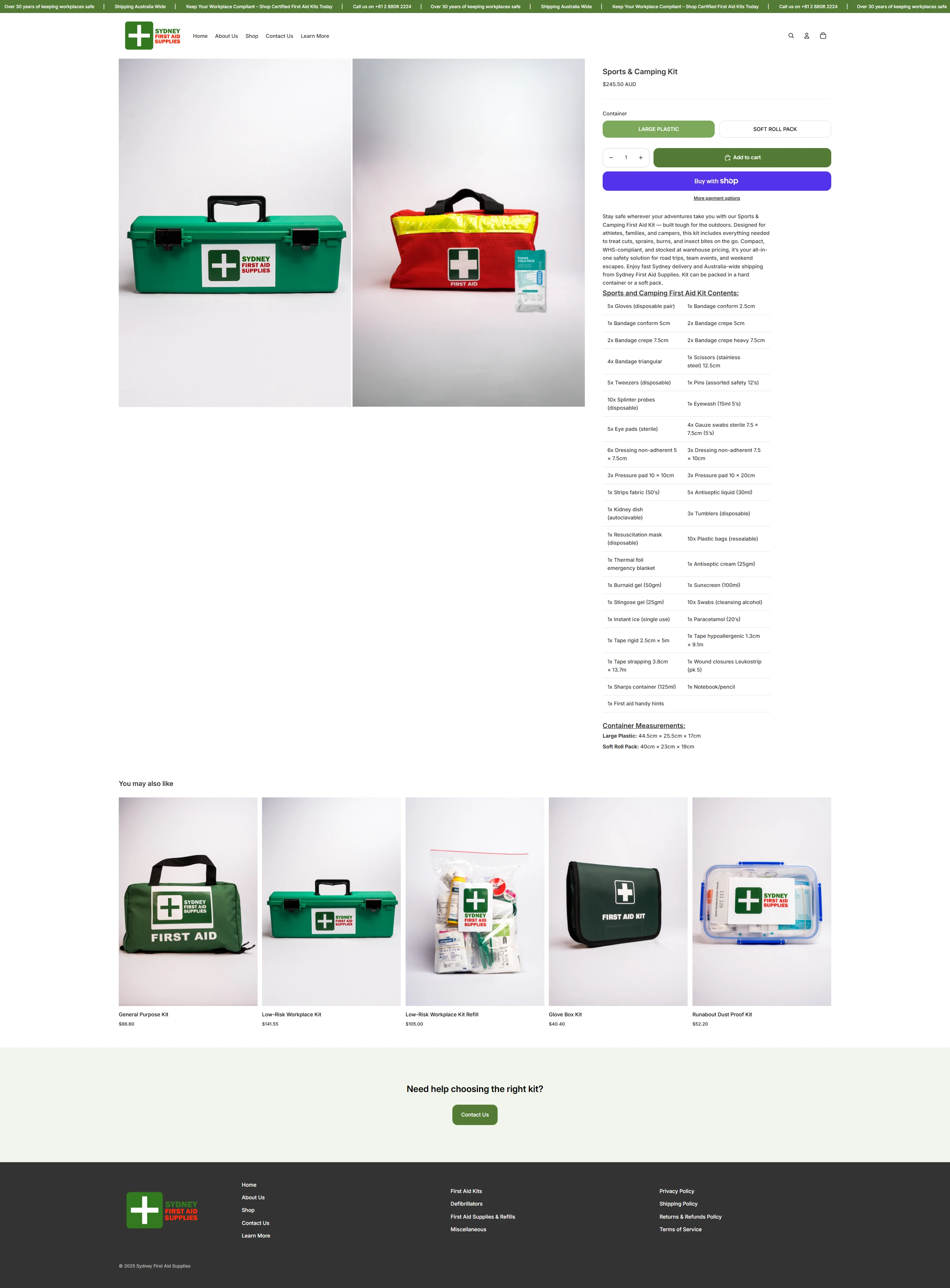 Sydney First Aid Supplies — Product page